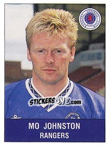 Sticker Mo Johnston - UK Football 1990-1991 - Panini