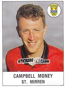 Figurina Campbell Money - UK Football 1990-1991 - Panini