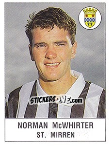 Cromo Norman McWhirter - UK Football 1990-1991 - Panini