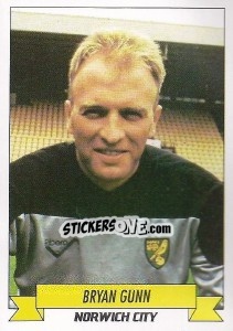 Sticker Bryan Gunn - English Football 1992-1993 n. 157 - Panini