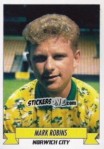 Sticker Mark Robins - English Football 1992-1993 n. 166 - Panini