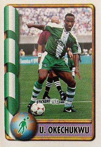 Cromo U. Okechukwu - Mundial Francia 1998 n. 399 - Navarrete