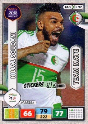 Sticker El Arbi Soudani - Road to 2018 FIFA World Cup Russia. Adrenalyn XL n. ALG07 - Panini