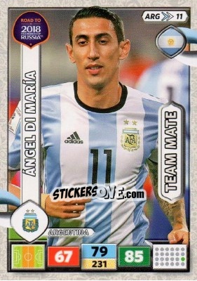 Sticker Ángel Di María - Road to 2018 FIFA World Cup Russia. Adrenalyn XL n. ARG11 - Panini