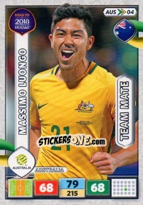 Sticker Massimo Luongo - Road to 2018 FIFA World Cup Russia. Adrenalyn XL n. AUS04 - Panini