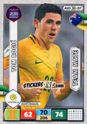 Sticker Tom Rogic - Road to 2018 FIFA World Cup Russia. Adrenalyn XL n. AUS07 - Panini