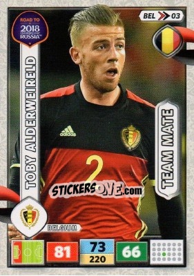 Sticker Toby Alderweireld - Road to 2018 FIFA World Cup Russia. Adrenalyn XL n. BEL03 - Panini