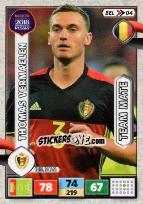Sticker Thomas Vermaelen - Road to 2018 FIFA World Cup Russia. Adrenalyn XL n. BEL04 - Panini