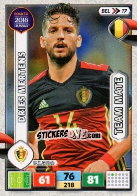 Sticker Dries Mertens - Road to 2018 FIFA World Cup Russia. Adrenalyn XL n. BEL17 - Panini