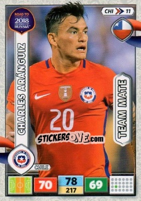 Sticker Charles Aránguiz - Road to 2018 FIFA World Cup Russia. Adrenalyn XL n. CHI11 - Panini