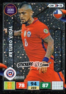 Sticker Arturo Vidal - Road to 2018 FIFA World Cup Russia. Adrenalyn XL n. CHI13 - Panini
