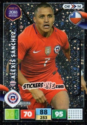 Sticker Alexis Sánchez - Road to 2018 FIFA World Cup Russia. Adrenalyn XL n. CHI14 - Panini