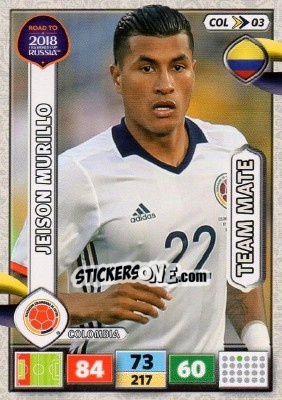 Figurina Jeison Murillo - Road to 2018 FIFA World Cup Russia. Adrenalyn XL - Panini