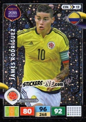 Sticker James Rodríguez - Road to 2018 FIFA World Cup Russia. Adrenalyn XL n. COL13 - Panini