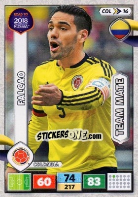 Sticker Radamel Falcao - Road to 2018 FIFA World Cup Russia. Adrenalyn XL n. COL16 - Panini