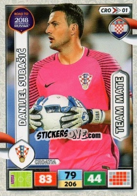 Sticker Danijel Subašic - Road to 2018 FIFA World Cup Russia. Adrenalyn XL n. CRO01 - Panini