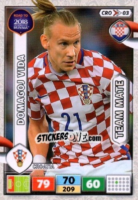 Figurina Domagoj Vida - Road to 2018 FIFA World Cup Russia. Adrenalyn XL - Panini