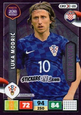 Sticker Luka Modric - Road to 2018 FIFA World Cup Russia. Adrenalyn XL n. CRO05 - Panini