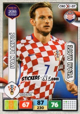 Sticker Ivan Rakitic - Road to 2018 FIFA World Cup Russia. Adrenalyn XL n. CRO07 - Panini