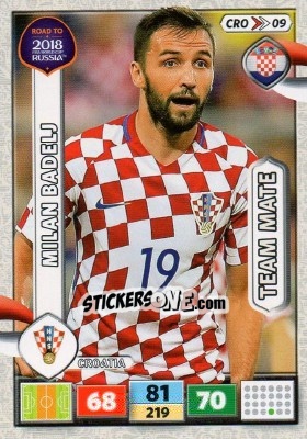 Sticker Milan Badelj - Road to 2018 FIFA World Cup Russia. Adrenalyn XL n. CRO09 - Panini