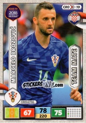 Sticker Marcelo Brozovic - Road to 2018 FIFA World Cup Russia. Adrenalyn XL n. CRO10 - Panini