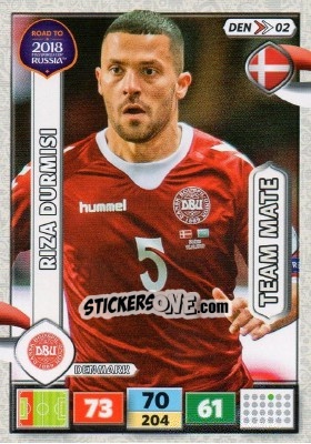 Sticker Riza Durmisi - Road to 2018 FIFA World Cup Russia. Adrenalyn XL n. DEN02 - Panini
