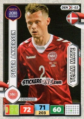 Sticker Peter Ankersen - Road to 2018 FIFA World Cup Russia. Adrenalyn XL n. DEN03 - Panini