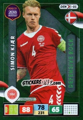 Sticker Simon Kjaer - Road to 2018 FIFA World Cup Russia. Adrenalyn XL n. DEN05 - Panini