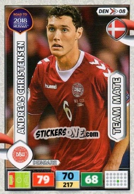 Sticker Andreas Christensen - Road to 2018 FIFA World Cup Russia. Adrenalyn XL n. DEN08 - Panini