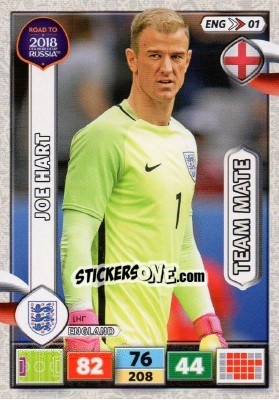 Sticker Joe Hart - Road to 2018 FIFA World Cup Russia. Adrenalyn XL n. ENG01 - Panini