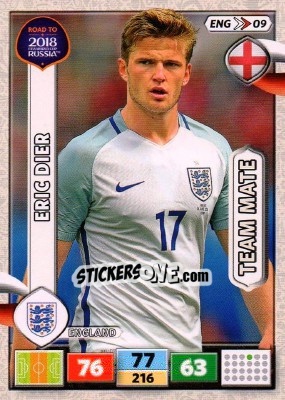 Sticker Eric Dier - Road to 2018 FIFA World Cup Russia. Adrenalyn XL n. ENG09 - Panini