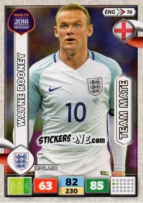 Sticker Wayne Rooney - Road to 2018 FIFA World Cup Russia. Adrenalyn XL n. ENG16 - Panini