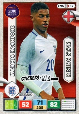 Sticker Marcus Rashford - Road to 2018 FIFA World Cup Russia. Adrenalyn XL n. ENG17 - Panini