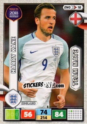 Sticker Harry Kane - Road to 2018 FIFA World Cup Russia. Adrenalyn XL n. ENG18 - Panini