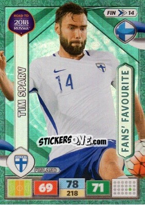 Sticker Tim Sparv - Road to 2018 FIFA World Cup Russia. Adrenalyn XL n. FIN14 - Panini