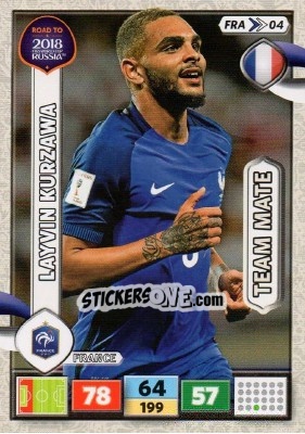 Sticker Layvin Kurzawa - Road to 2018 FIFA World Cup Russia. Adrenalyn XL n. FRA04 - Panini