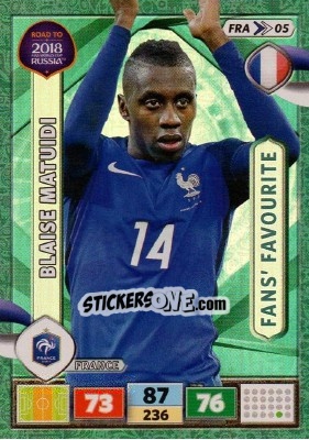 Sticker Blaise Matuidi - Road to 2018 FIFA World Cup Russia. Adrenalyn XL n. FRA05 - Panini