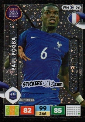 Sticker Paul Pogba - Road to 2018 FIFA World Cup Russia. Adrenalyn XL n. FRA06 - Panini
