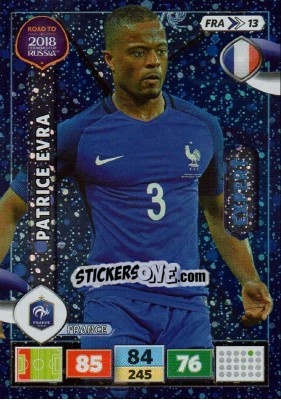 Sticker Patrice Evra - Road to 2018 FIFA World Cup Russia. Adrenalyn XL - Panini