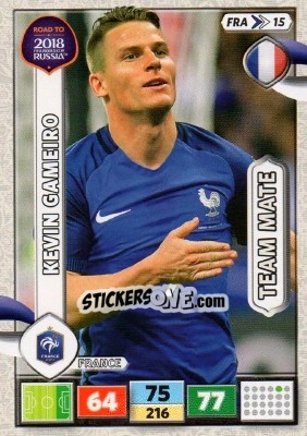 Sticker Kevin Gameiro - Road to 2018 FIFA World Cup Russia. Adrenalyn XL n. FRA15 - Panini