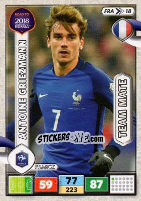 Sticker Antoine Griezmann - Road to 2018 FIFA World Cup Russia. Adrenalyn XL n. FRA18 - Panini