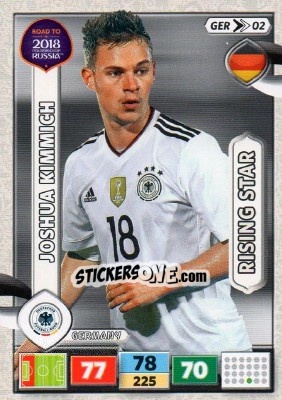 Sticker Joshua Kimmich - Road to 2018 FIFA World Cup Russia. Adrenalyn XL n. GER02 - Panini