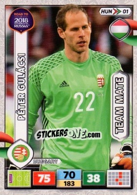 Sticker Péter Gulácsi - Road to 2018 FIFA World Cup Russia. Adrenalyn XL n. HUN01 - Panini