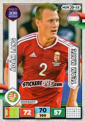 Sticker Ádám Lang - Road to 2018 FIFA World Cup Russia. Adrenalyn XL n. HUN03 - Panini