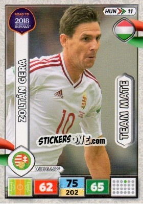 Sticker Zoltán Gera - Road to 2018 FIFA World Cup Russia. Adrenalyn XL n. HUN11 - Panini