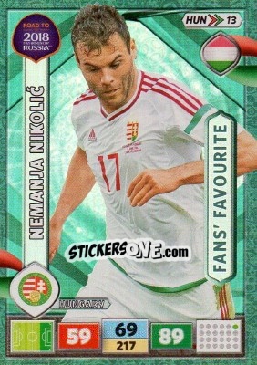Sticker Nemanja Nikolic - Road to 2018 FIFA World Cup Russia. Adrenalyn XL n. HUN13 - Panini