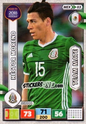Sticker Héctor Moreno - Road to 2018 FIFA World Cup Russia. Adrenalyn XL n. MEX03 - Panini