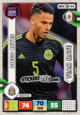 Sticker Diego Reyes - Road to 2018 FIFA World Cup Russia. Adrenalyn XL n. MEX04 - Panini