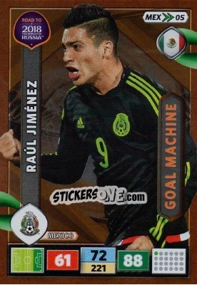 Sticker Raúl Jiménez - Road to 2018 FIFA World Cup Russia. Adrenalyn XL n. MEX05 - Panini