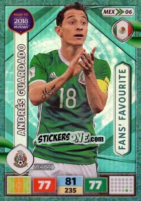 Sticker Andrés Guardado - Road to 2018 FIFA World Cup Russia. Adrenalyn XL n. MEX06 - Panini